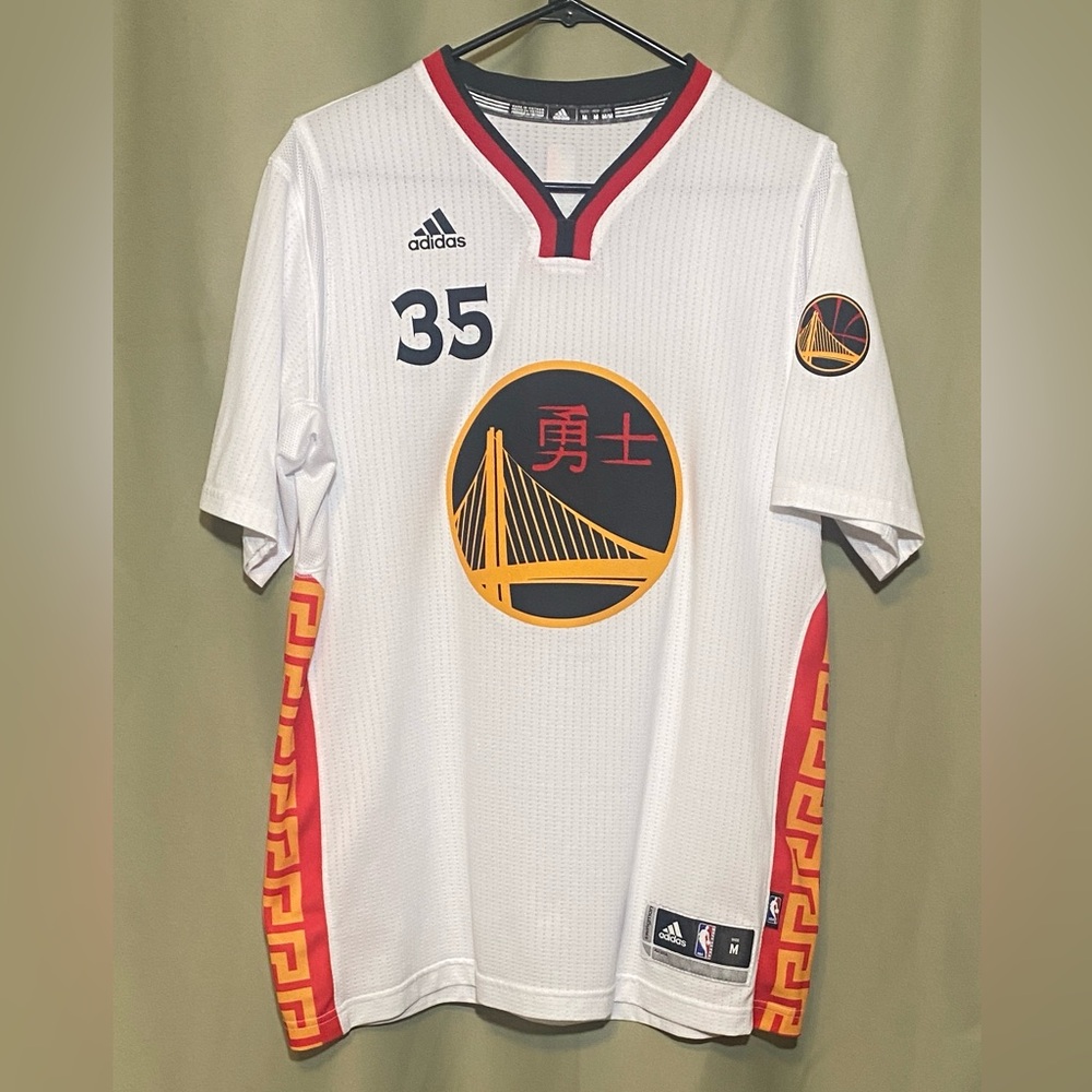 Adidas Kevin Durant Golden State Warriors Chinese New Year Sleeved Jersey Mens M
